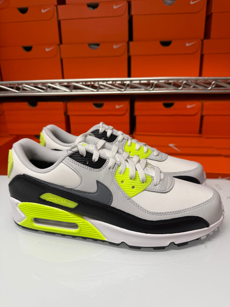 Nike Men's Air Max 90 Shoes Gore-Tex White Grey Volt FD5810-102